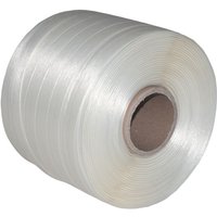 4 Rollen 19 mm 250 m 550 kg Ballenpresse Textil Band Umreifungsband Polyesterban - Weiß von KK VERPACKUNGEN