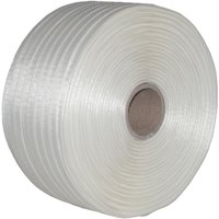 4 Rollen Umreifungsband Textil gewebt 16 mm 850 m 450 kg Band Textilband Kern 76 - Weiß von KK VERPACKUNGEN