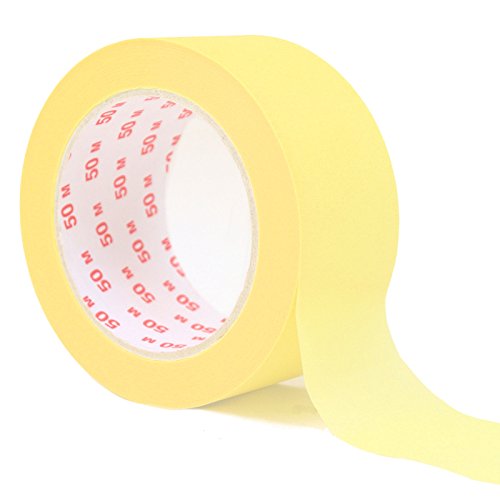 1 Rolle Malerband oder Malerkrepp für professionelle Malerarbeiten, 50m x 50mm von KK Verpackungen