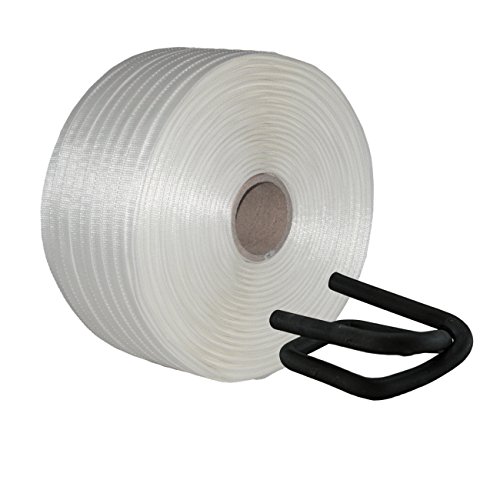 19 mm Textil gewebt Umreifung Set besteht aus Umreifungsband und Metallklemmen phosphatiert von KK Verpackungen