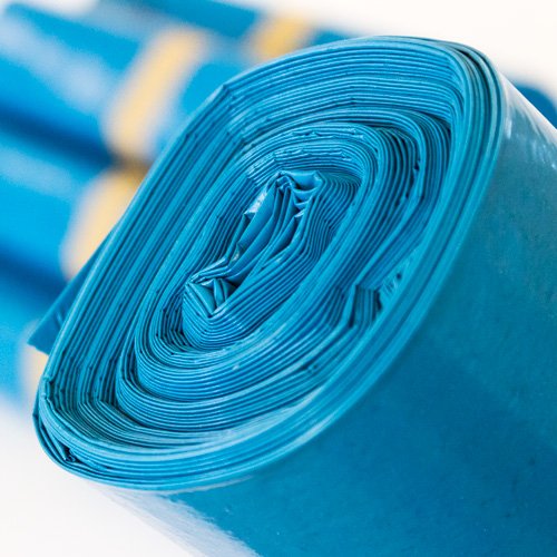 20 Stück Abfallsäcke Blau 240 Liter - 10 Stück auf Rolle - MÜLLSÄCKE aus LPDE-REGENERAT von KK Verpackungen
