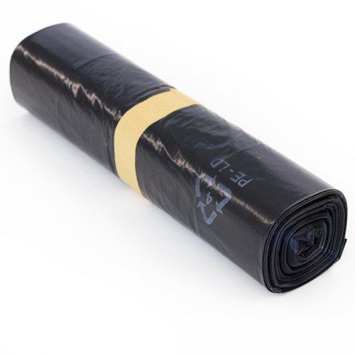 40 Stück Abfallsäcke - Farbe Schwarz - Volumen 240 Liter - 10 Stück auf Rolle - Müllsäcke aus LPDE-Regenerat von KK Verpackungen