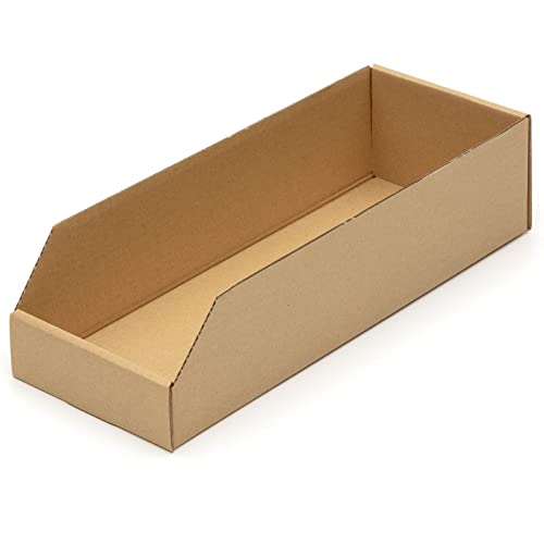 KK Verpackungen® Regalkartons | 50 Stück, 400 x 150 x 100 mm, Lagerboxen für Lagerregale | Sichtboxen aus Pappe für Kleinteile von KK Verpackungen