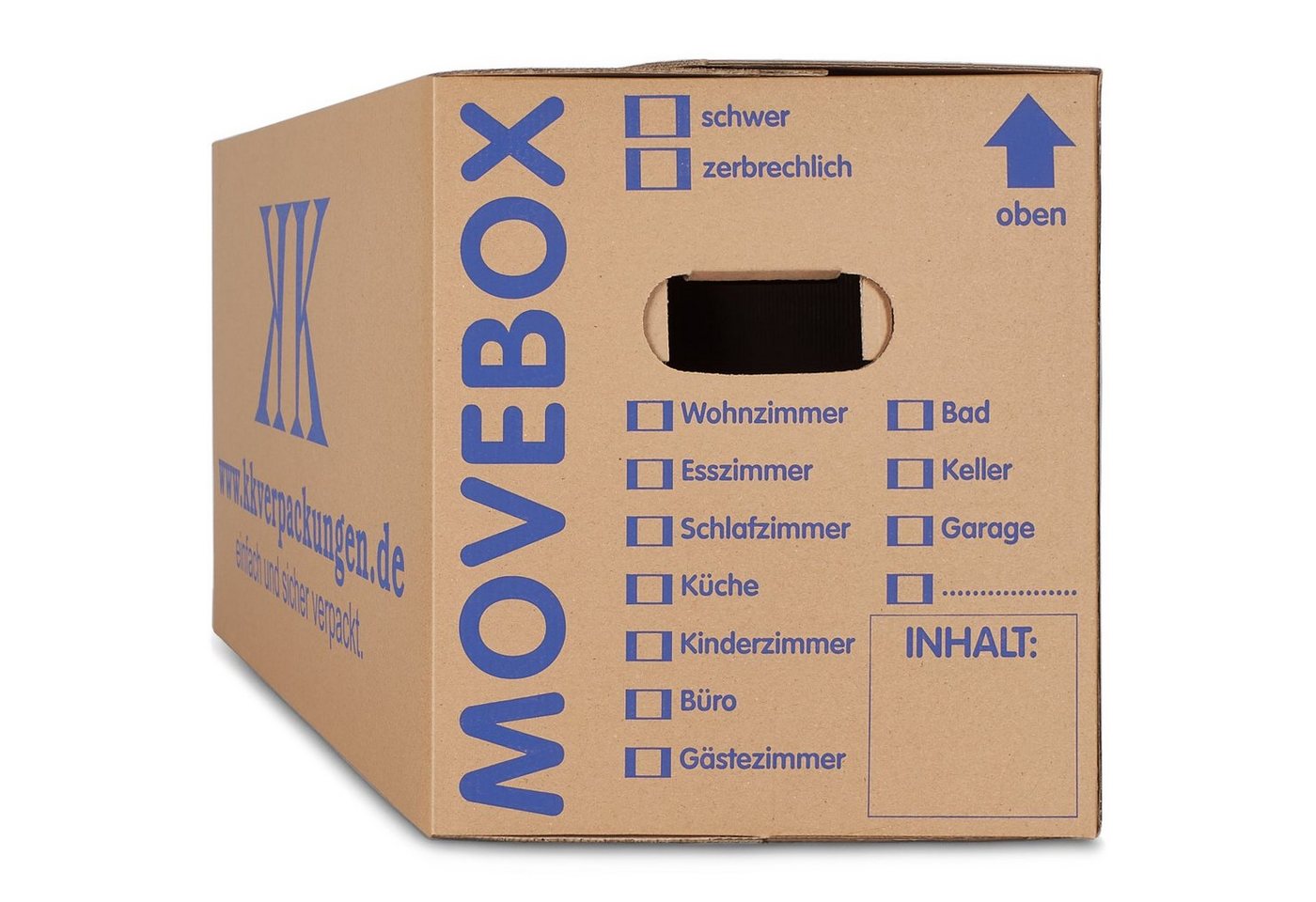 KK Verpackungen Aufbewahrungsbox (Spar-Set, 100 St., 100er-Set), Movebox 2-welliger Umzugskarton Umzugskiste 40kg Braun von KK Verpackungen