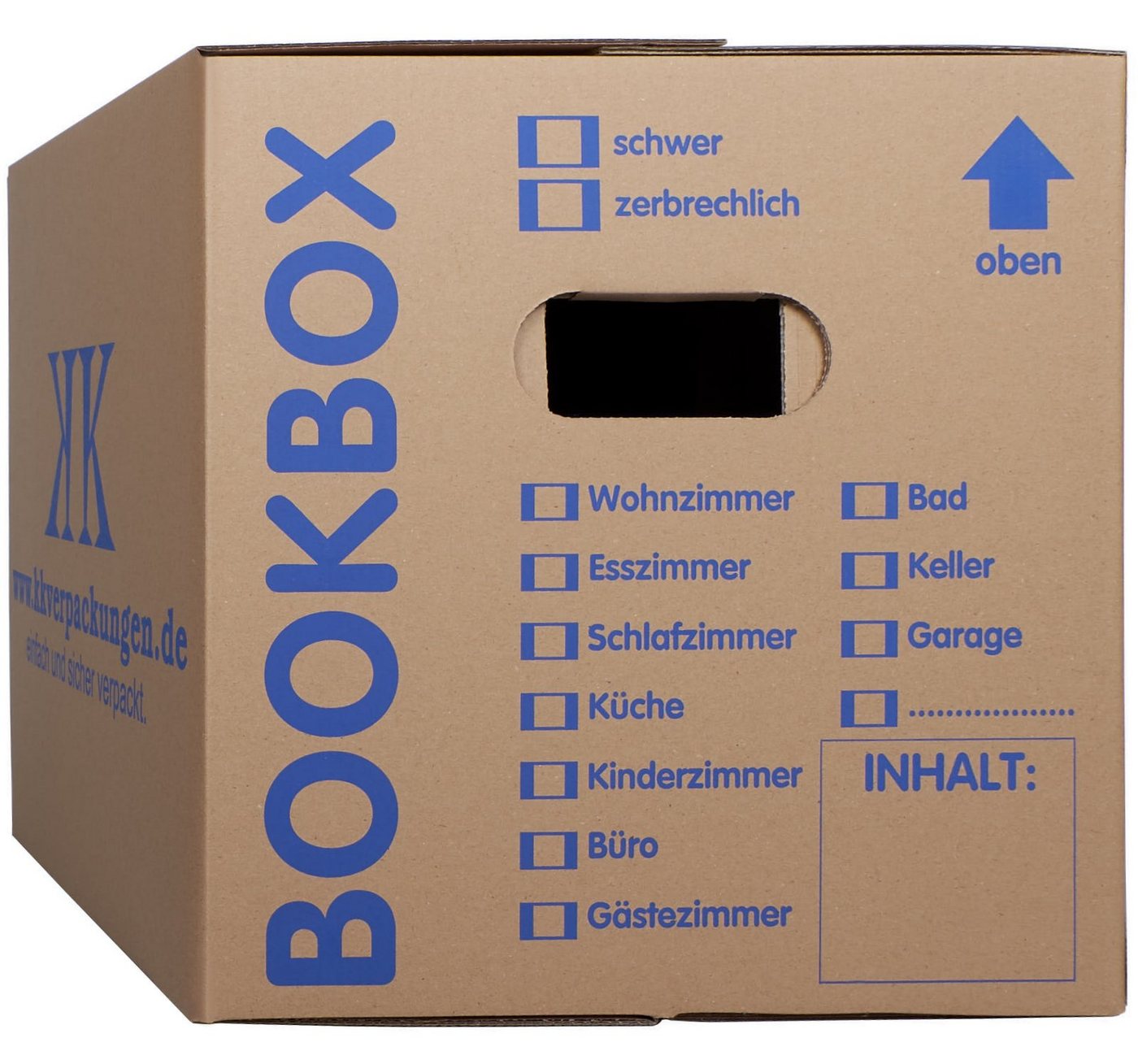 KK Verpackungen Aufbewahrungsbox (Spar-Set, 100 St., 100er-Set), Profi Bücherkartons Bücherkarton Umzugskiste 2-wellig 40kg Braun von KK Verpackungen