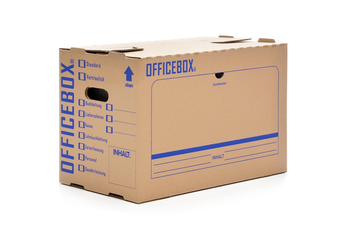 KK Verpackungen Aufbewahrungsbox (Spar-Set, 15 St., 15er-Set), Officebox - Umzugskarton Archivkarton Ordnerkarton Aktenkarton Braun von KK Verpackungen