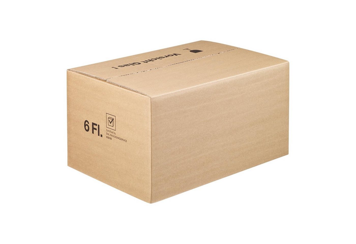 KK Verpackungen Faltbox (10 St), 10 x Flaschenversandkarton Flaschenkarton für 6 Flaschen 400x280x220 mm PTZ geprüft von KK Verpackungen