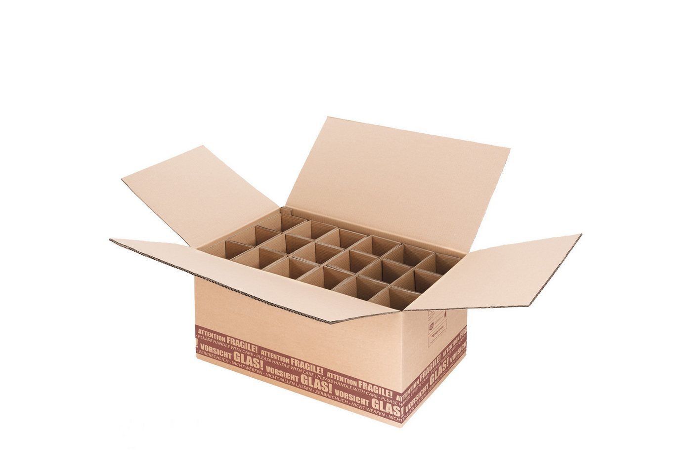 KK Verpackungen Faltbox (15 St), Flaschenversandkarton 18 Flaschen 370x620x310 mm PTZ geprüft von KK Verpackungen