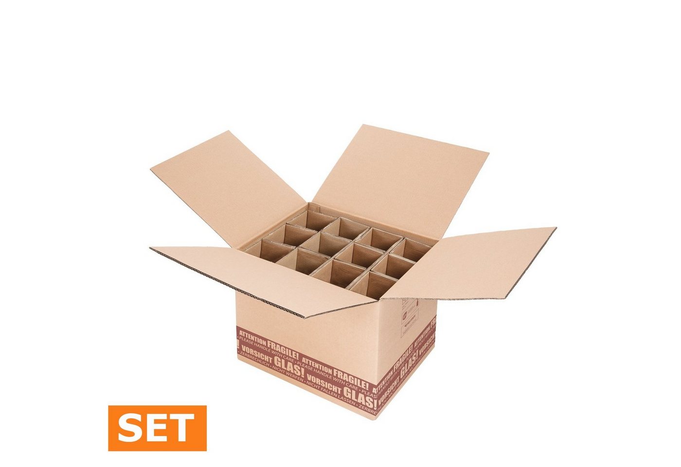 KK Verpackungen Faltbox (500 St), 500 x Flaschenversandkarton Flaschenkarton für 12 Flaschen 370x415x310 mm PTZ geprüft von KK Verpackungen