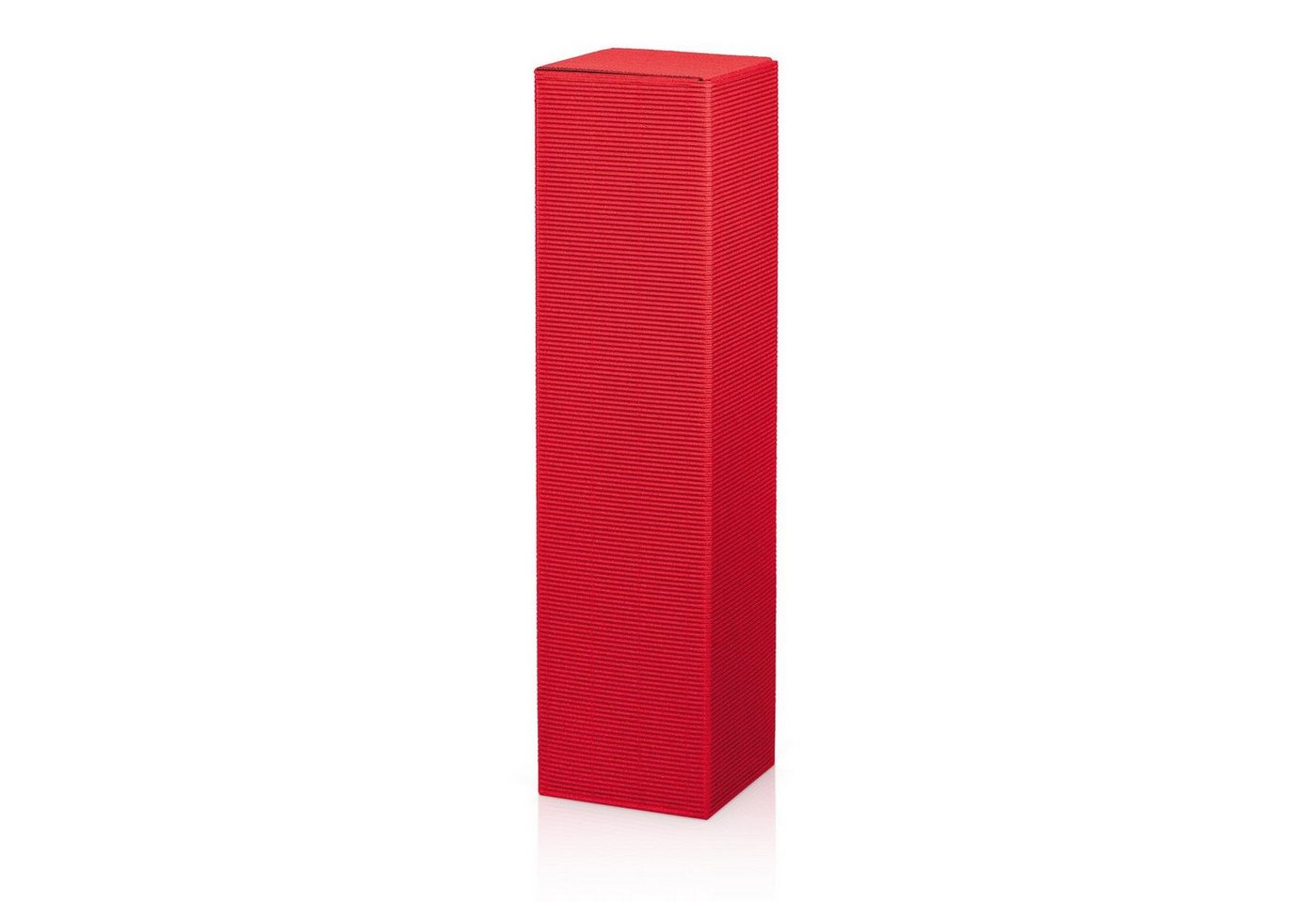 KK Verpackungen Geschenkbox (1000 St), 1000 x Faltschachtel für 1 Flasche 90x90x355 mm offene Welle Rot von KK Verpackungen