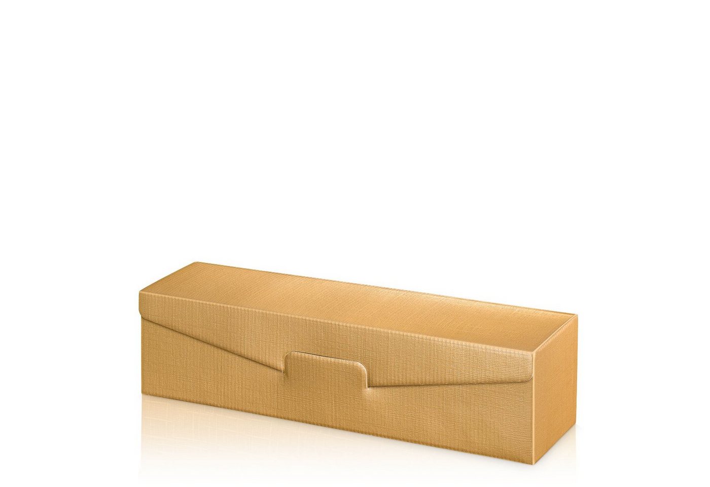 KK Verpackungen Geschenkbox (1000 St), 1000 x Präsentkarton für 1 Flasche 380x95x90 mm strukturgeprägt Gold von KK Verpackungen