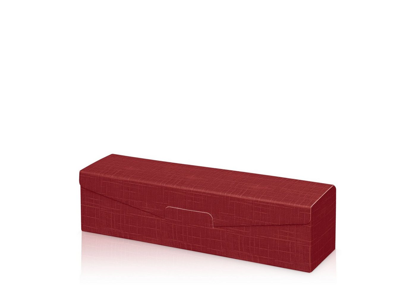 KK Verpackungen Geschenkbox (1000 St), 1000 x Präsentkarton für 1 Flasche 380x95x90 mm strukturgeprägt Rot Bordeaux von KK Verpackungen