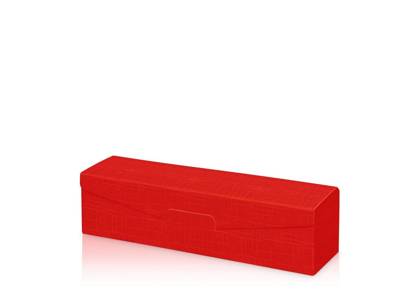 KK Verpackungen Geschenkbox (1000 St), 1000 x Präsentkarton für 1 Flasche 380x95x90 mm strukturgeprägt Rot von KK Verpackungen