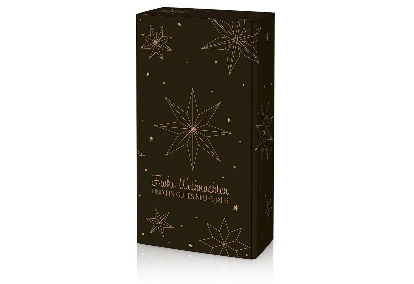 KK Verpackungen Geschenkbox (1000 St), 1000 x Präsentkarton für 2 Flaschen 360x180x90 mm Kraftpapier Weihnachten Schwarz von KK Verpackungen
