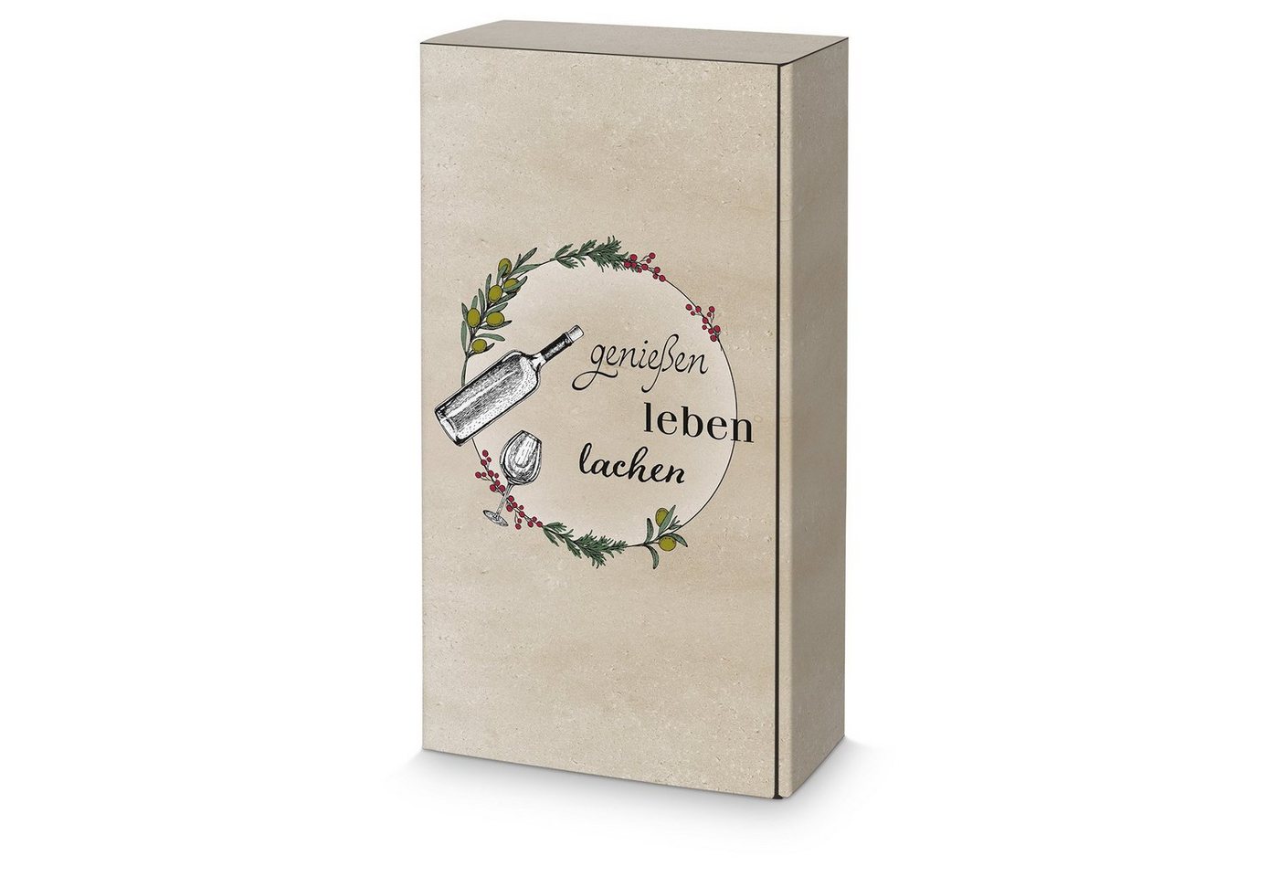 KK Verpackungen Geschenkbox (1000 St), 1000 x Präsentkarton für 2 Flaschen 360x180x90 mm Motivdruck Grau von KK Verpackungen