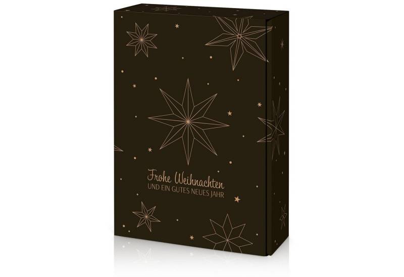 KK Verpackungen Geschenkbox (1000 St), 1000 x Präsentkarton für 3 Flaschen 360x250x90 mm Kraftpapier Weihnachten Schwarz von KK Verpackungen