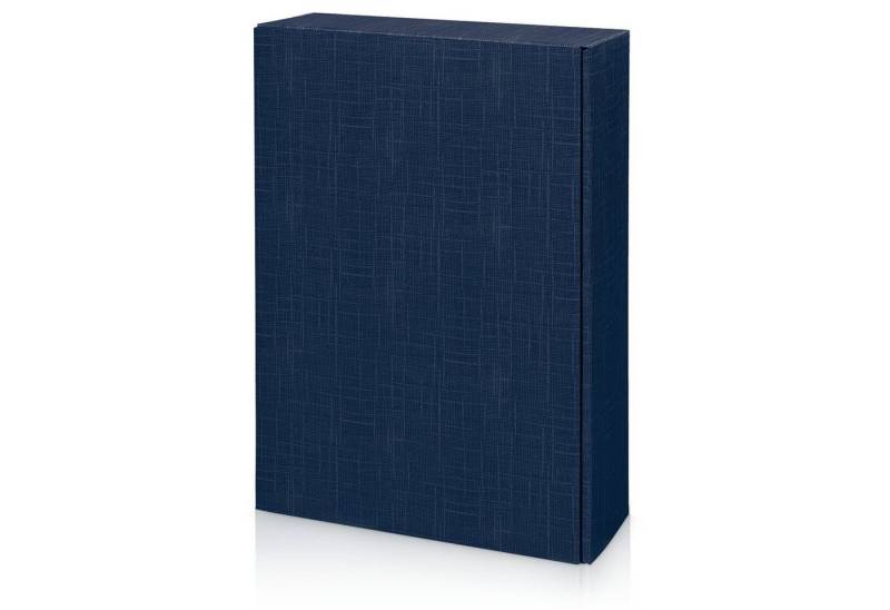 KK Verpackungen Geschenkbox (1000 St), 1000 x Präsentkarton für 3 Flaschen 360x250x90 mm strukturgeprägt Blau von KK Verpackungen