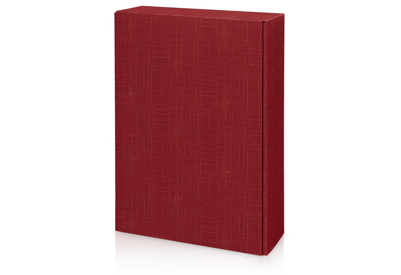 KK Verpackungen Geschenkbox (1000 St), 1000 x Präsentkarton für 3 Flaschen 360x250x90 mm strukturgeprägt Rot Bordeaux von KK Verpackungen
