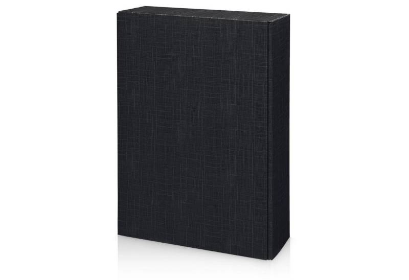 KK Verpackungen Geschenkbox (1000 St), Präsentkarton für 3 Flaschen 360x250x90mm strukturgeprägt Schwarz von KK Verpackungen