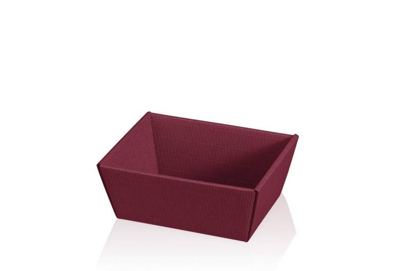 KK Verpackungen Geschenkbox (1000 St), 1000 x Präsentkorb Geschenkkorb 195x145x100 mm offene Welle Rot Bordeaux von KK Verpackungen