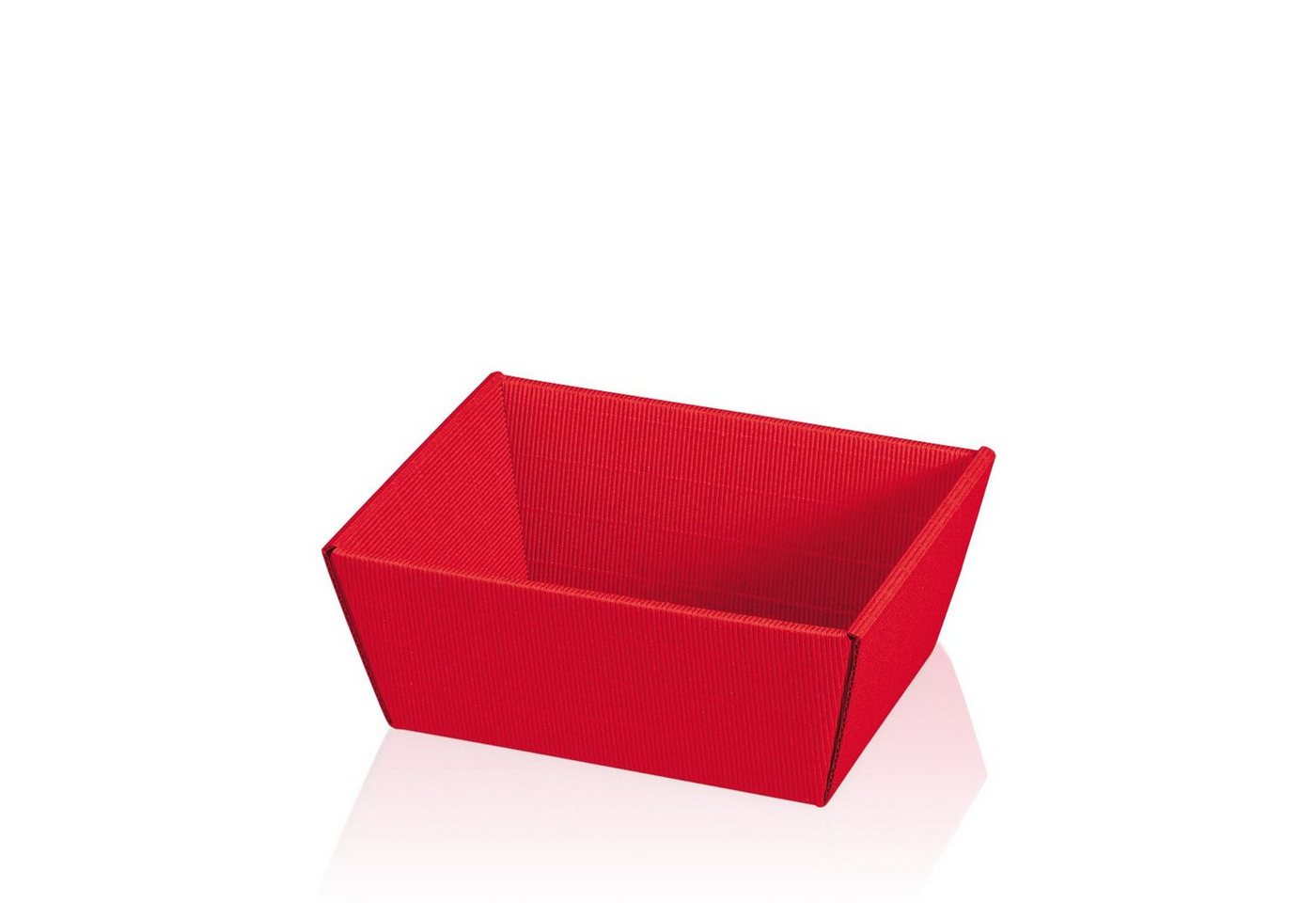 KK Verpackungen Geschenkbox (1000 St), 1000 x Präsentkorb Geschenkkorb 195x145x100 mm offene Welle Rot von KK Verpackungen