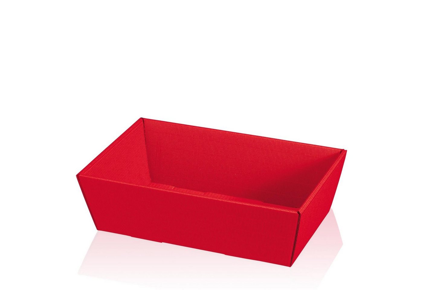 KK Verpackungen Geschenkbox (1000 St), 1000 x Präsentkorb Geschenkkorb 330x190x110 mm offene Welle Rot von KK Verpackungen