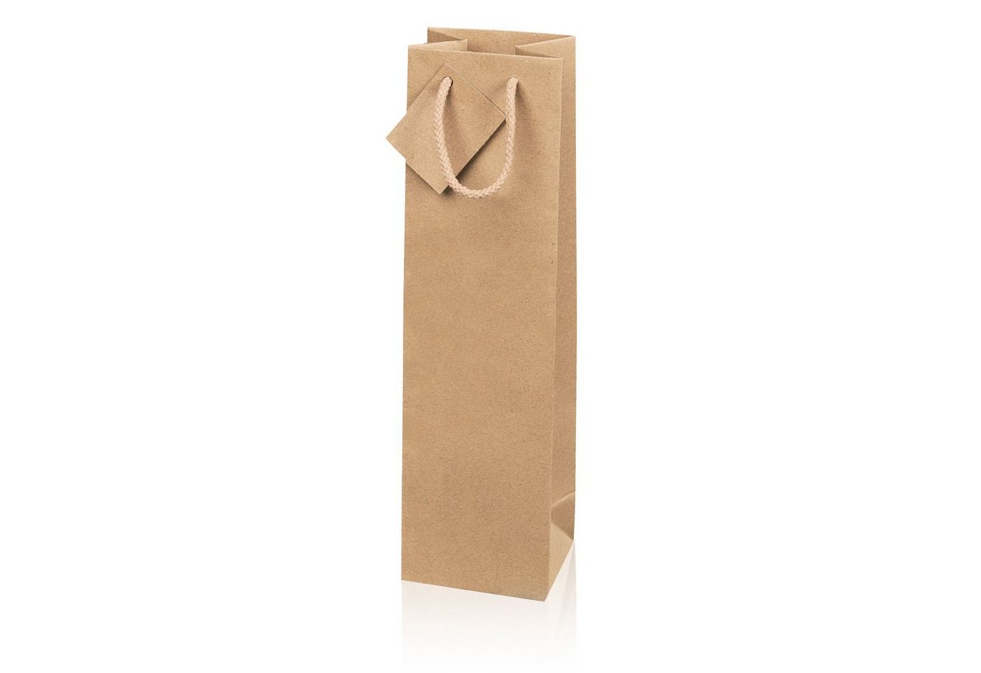 KK Verpackungen Geschenkbox (1000 St), 1000 x Tragetasche Geschenktüte für 1 Flasche 100x85x360 mm Kraftpapier Natur von KK Verpackungen