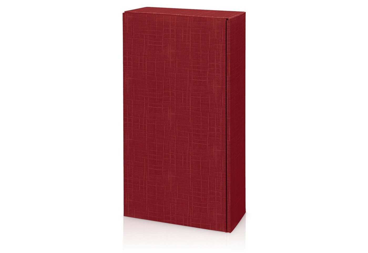 KK Verpackungen Geschenkbox (25 St), 25 x Präsentkarton für 2 Flaschen 360x180x90 mm strukturgeprägt Rot Bordeaux von KK Verpackungen
