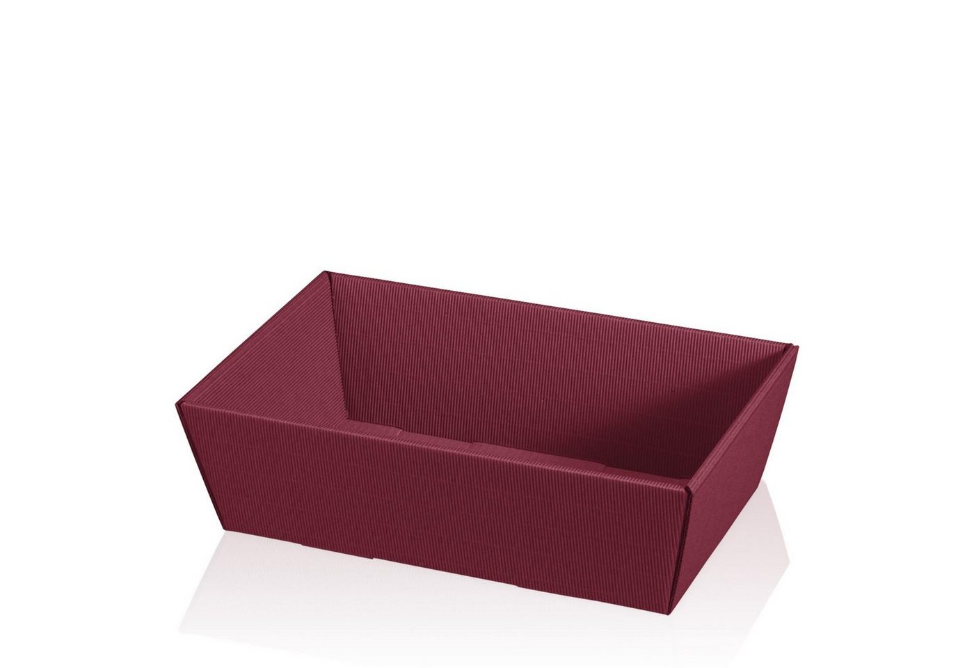KK Verpackungen Geschenkbox (25 St), 25 x Präsentkorb Geschenkkorb 330x190x110 mm offene Welle Rot Bordeaux von KK Verpackungen
