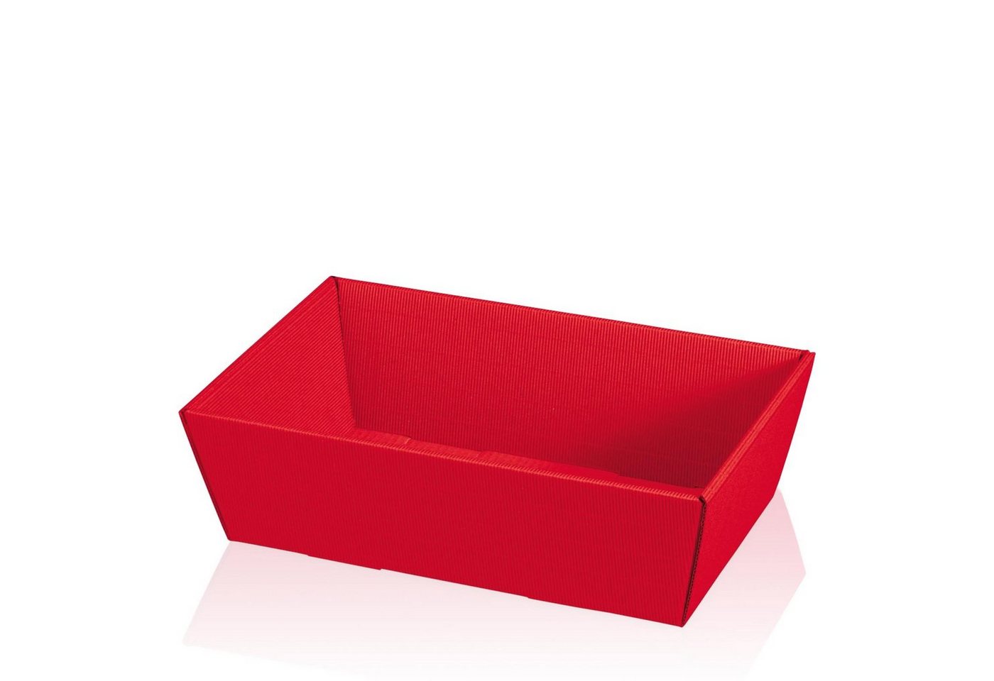 KK Verpackungen Geschenkbox (25 St), 25 x Präsentkorb Geschenkkorb 330x190x110 mm offene Welle Rot von KK Verpackungen