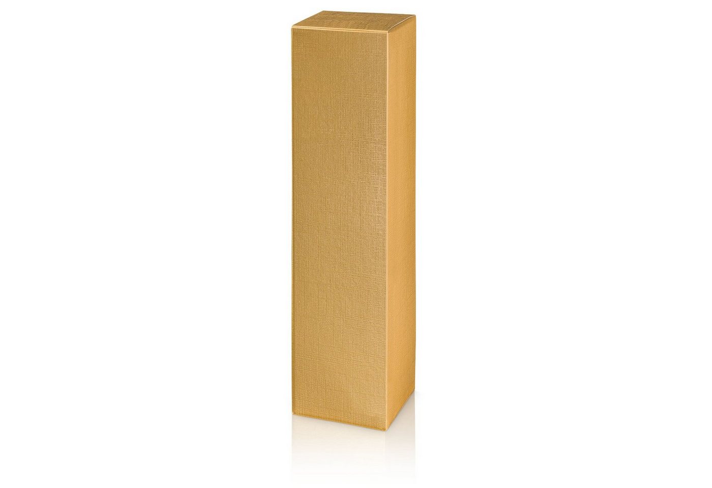 KK Verpackungen Geschenkbox (50 St), 50 x Faltschachtel für 1 Flasche 90x90x355 mm strukturgeprägt Gold von KK Verpackungen