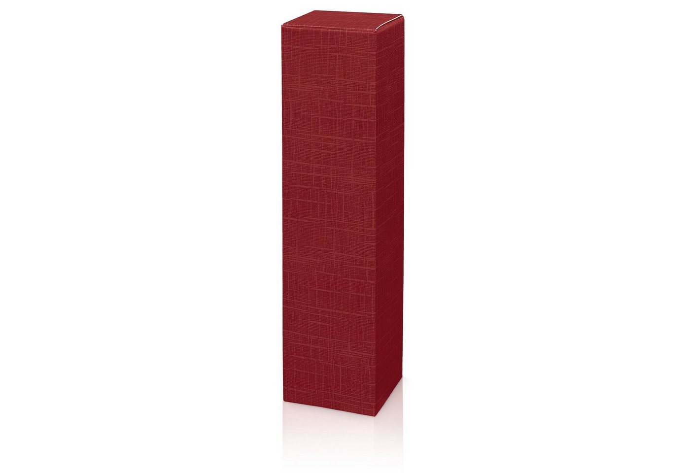 KK Verpackungen Geschenkbox (50 St), 50 x Faltschachtel für 1 Flasche 90x90x355 mm strukturgeprägt Rot Bordeaux von KK Verpackungen