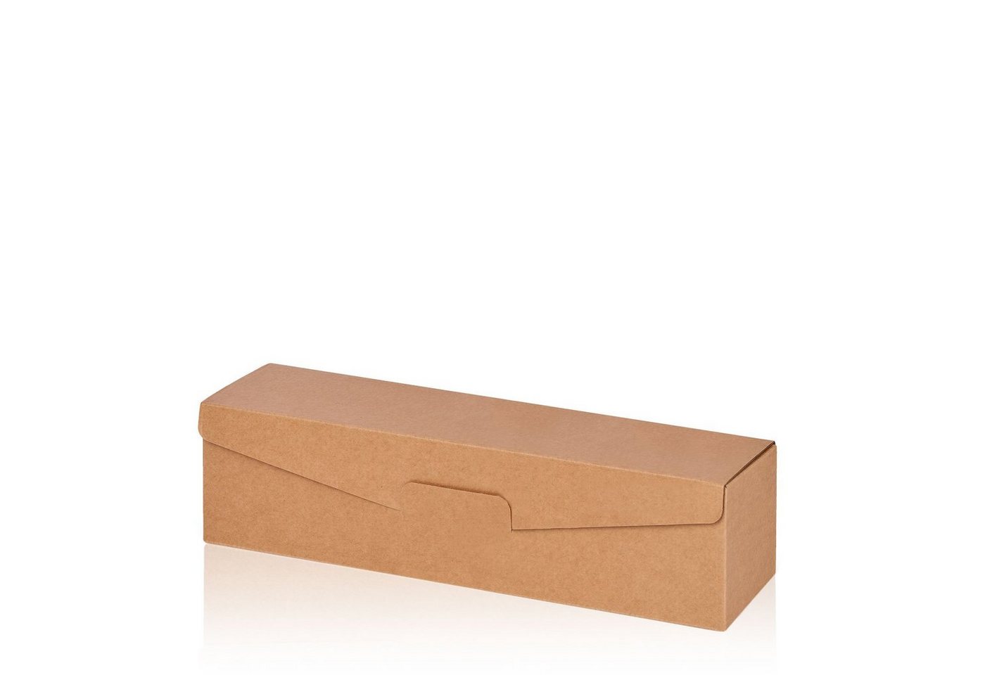 KK Verpackungen Geschenkbox (50 St), 50 x Präsentkarton für 1 Flasche 380x95x90 mm Kraftpapier Natur von KK Verpackungen