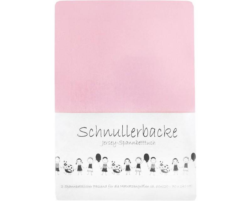 Bettwäsche 2er Set Baby Jersey Spannbetttuch Schnullerbacke 60/120 - 70/140 cm rosa, KK von KK