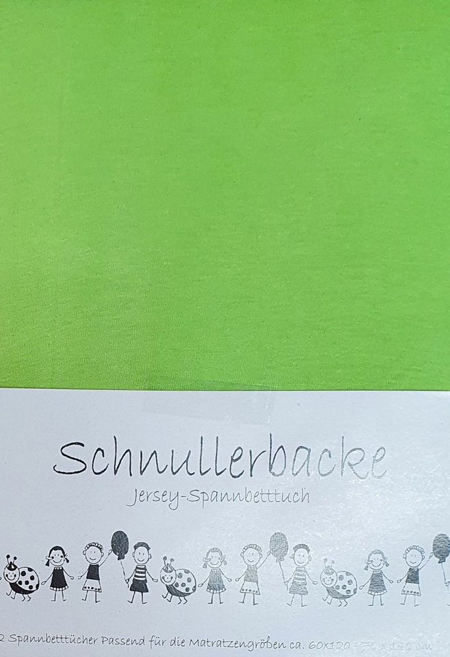 Bettwäsche 2er Set Baby Jersey Spannbetttuch Schnullerbacke 60/120 x 70/140 cm grün, KK von KK