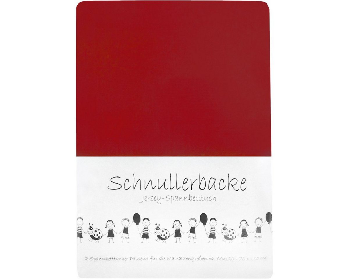 Bettwäsche Baby Jersey Spannbetttuch Schnullerbacke 60/120 - 70/140 cm rot, KK von KK