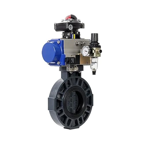 Pneumatic Butterfly Valve 304 Stainless Steel Wafer PVC Flange Switch Quick Cut-off Regulating Valve Dn80100(Orange) von KKAIRGLH