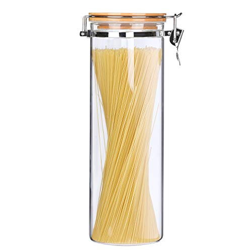 KKC Spaghetti aufbewahrung, 2L vorratsgläser mit Deckel, groß luftdicht glasbehälter für müsli Getreide Pasta von KKC