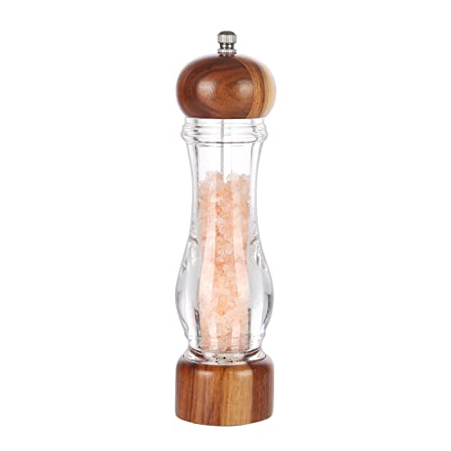 KKC salz und pfeffermühle, Küche pepper grobes salz gewürzmühle aus Acryl, hochwertigem verstellbarem salzmühle mit grinder keramik- Höhe 20CM von KKC