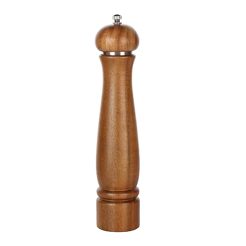 KKC salz und pfeffermühle, manuell holz verstellbar keramikmahlwerk gewürzmühle für grobes salz, Akazienholz salzmühle Pfeffermühlen, Küchen Pfeffer chillimühlen 25CM von KKC