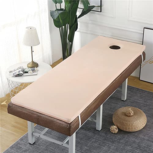 4cm Dicke Massagetisch-Bettmatratzenauflage, Plüsch-Bettmatratze Für Schönheitssalons Mit Rundem Kopf, Spa-Bettlaken Für Physiotherapeuten,Bett Nicht Inbegriffen,Beige,60x180cm von KKCD