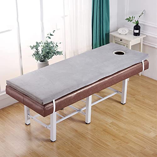 4cm Dicke Massagetisch-Bettmatratzenauflage, Plüsch-Bettmatratze Für Schönheitssalons Mit Rundem Kopf, Spa-Bettlaken Für Physiotherapeuten,Bett Nicht Inbegriffen,Grau,60x180cm von KKCD