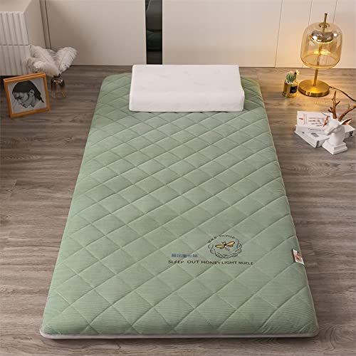KKCD Schlafsaal Matratze Weiche Plüsch Japanische Boden Futon Matratze Tragbare Bodenmatte Faltbare Bett Matratze Topper Sojabohnen Protein Faser Schlafpad,Grün,180x200cm(71 * 79in) von KKCD
