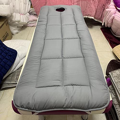 Rutschfester Lash Bed Topper Mit Quadratischem Kopf Massageliege Matratzenauflage Mit/Ohne Atemloch SPA-Bettabdeckungsschutz Für Schönheitssalon Massagezubehör,Grey1,60x180cm von KKCD