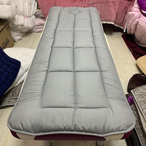 Rutschfester Lash Bed Topper Mit Quadratischem Kopf Massageliege Matratzenauflage Mit/Ohne Atemloch SPA-Bettabdeckungsschutz Für Schönheitssalon Massagezubehör,Grey2,60x180cm von KKCD