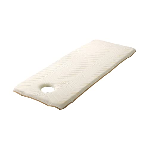 rutschfeste Massagetisch-Matratze Salon Memory Foam Matratzenauflage Für Peitschenbett Spa-Bettmatratze Mit Rundem Kopf Und Atemloch (Bett Nicht Inbegriffen),Beige,80x190cm von KKCD