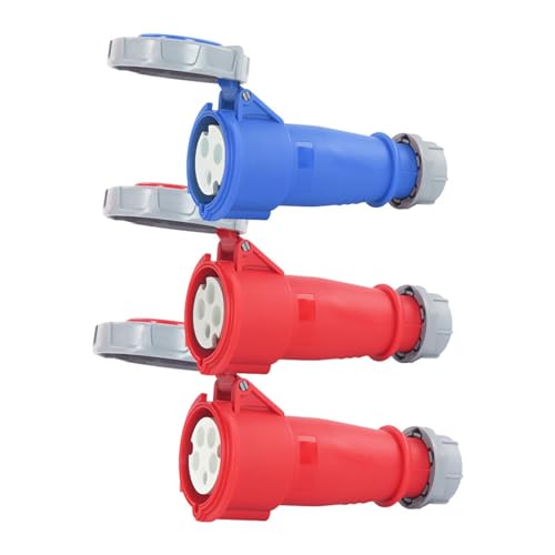 KKCZOFMJ 1 PC rot 16A 32A Industriestecker und -buchse IP67-Anschluss Freiliegende und verdeckte Docking-Konvertierungsbuchse(LX 2232-3 core 32A) von KKCZOFMJ