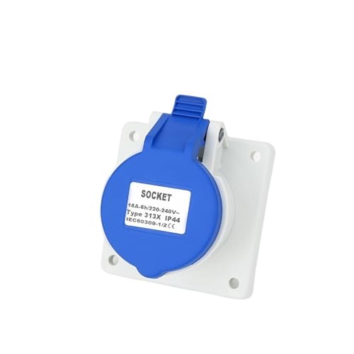 KKCZOFMJ 16A 3-polig 220V-250v IP44 2P+E Wasserdichter Industrie-Stromanschluss Männliche und weibliche Steckdose for Industriegelände(313x 16a 3pin) von KKCZOFMJ