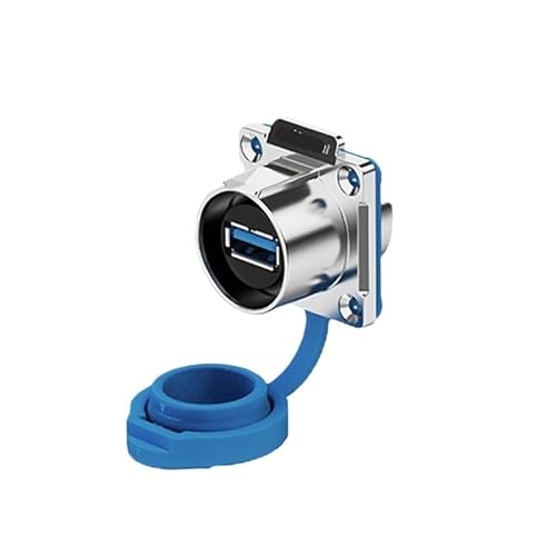 KKCZOFMJ Industrielle wasserdichte Steckdose mit Draht, männlich und weiblich, Schnittstellenübertragung, LP24 Typ U3.0, Panel-Datenanschluss, 60 cm lange Leitung (EW LP24P USB 3.0 Flansch-Buchse) von KKCZOFMJ