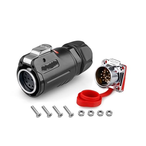 KKCZOFMJ LP24 IP67 wasserdichte 10-polige M24 Luftfahrtstrom-Steckdose, geeignet für Broadcast-Audio- und Video-Sicherheitsmonitore (weibliches Stecker-Set) von KKCZOFMJ
